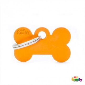 Medaglietta osso piccolo arancio alluminio