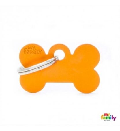 Medaglietta osso piccolo arancio alluminio