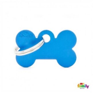 Medaglietta osso piccolo blu alluminio