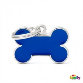 Medaglietta osso piccolo blu elettrico