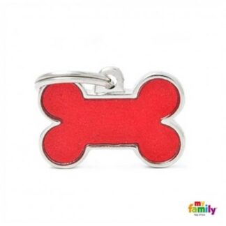 Medaglietta osso piccolo reflective rosso