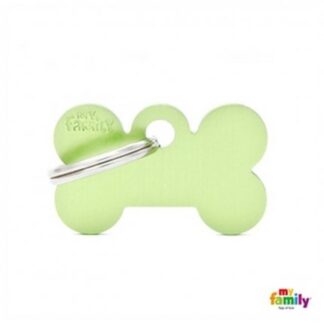 Medaglietta osso piccolo verde alluminio