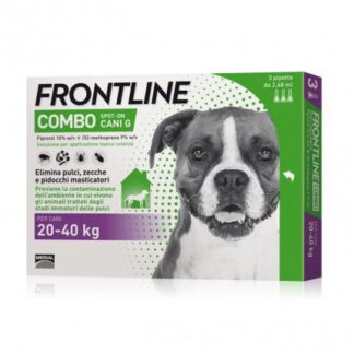 MERIAL CANE ANTIPARASSITARIO FRONTLINE COMBO 20 - 40 KG 3 PIPETTE