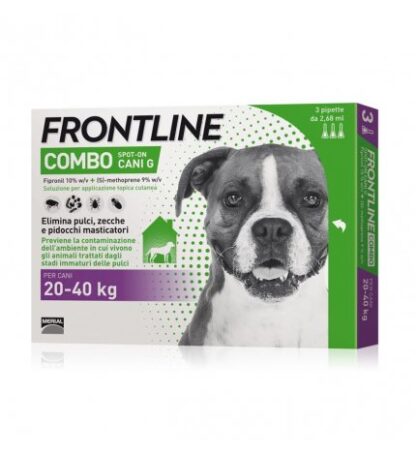 MERIAL CANE ANTIPARASSITARIO FRONTLINE COMBO 20 - 40 KG 3 PIPETTE