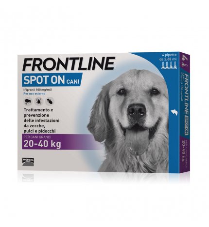 MERIAL CANE ANTIPARASSITARIO FRONTLINE SPOT - ON 20 - 40 KG 4 PIPETTE