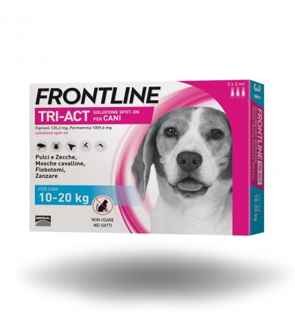 MERIAL CANE ANTIPARASSITARIO FRONTLINE TRI - ACT SPOT - ON 10 - 20 KG 3 PIPETTE