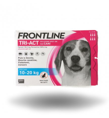 MERIAL CANE ANTIPARASSITARIO FRONTLINE TRI - ACT SPOT - ON 10 - 20 KG 6 PIPETTE