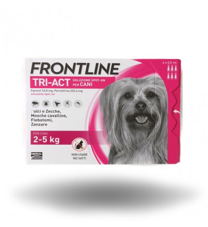 MERIAL CANE ANTIPARASSITARIO FRONTLINE TRI - ACT SPOT - ON 2 - 5 KG 6 PIPETTE
