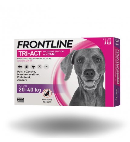 MERIAL CANE ANTIPARASSITARIO FRONTLINE TRI - ACT SPOT - ON 20 - 40 KG 3 PIPETTE
