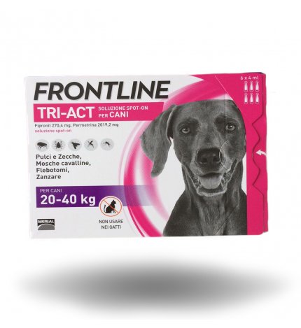 MERIAL CANE ANTIPARASSITARIO FRONTLINE TRI - ACT SPOT - ON 20 - 40 KG 6 PIPETTE