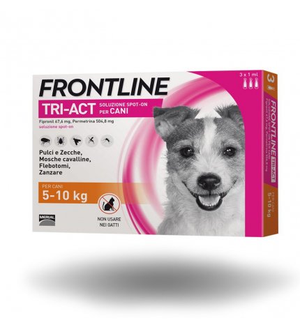 MERIAL CANE ANTIPARASSITARIO FRONTLINE TRI - ACT SPOT - ON 5 - 10 KG 3 PIPETTE