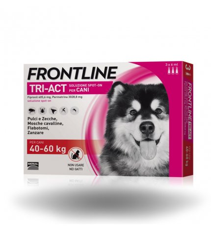 MERIAL CANE ANTIPARASSITARIO FRONTLINE TRI - ACT SPOT - ON SUPERIORE 40 KG 3 PIPETTE