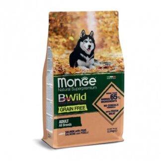 MONGE BWILD CANE ADULT ALL BREEDS GRAIN FREE AL SALMONE CON PISELLI DA 2,5 KG