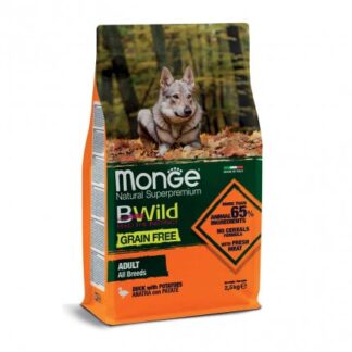 MONGE BWILD CANE ADULT ALL BREEDS GRAIN FREE ALL'ANATRA DA 2,5 KG