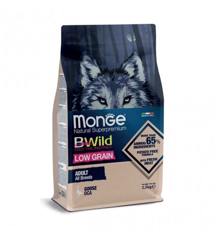 MONGE BWILD CANE ADULT ALL BREEDS LOW GRAIN OCA DA 2,5 KG