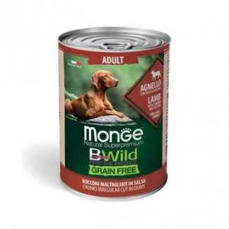 MONGE BWILD CANE ADULT GRAIN FREE ALL' AGNELLO CON ZUCCA E ZUCCHINE DA 400 GR IN LATTINA