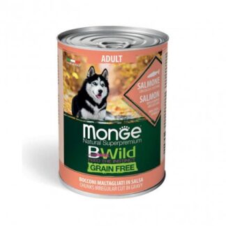 MONGE BWILD CANE ADULT GRAIN FREE SALMONE CON ZUCCA E ZUCCHINE DA 400 GR IN LATTINA