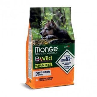 MONGE BWILD CANE PUPPY & JUNIOR ALL BREEDS GRAIN FREE ALL' ANATRA CON PATATE DA 12 KG