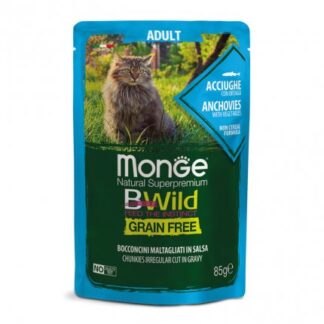MONGE BWILD GATTO ADULT ALLE ACCIUGHE CON ORTAGGI DA 85 GR IN BUSTA