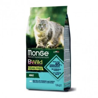 MONGE BWILD GATTO ADULT GRAIN FREE MERLUZZO CON PATATE E LENTICCHIE DA 1,5 KG