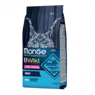 MONGE BWILD GATTO ADULT LOW GRAIN ALLE ACCIUGHE DA 1,5 KG