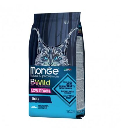 MONGE BWILD GATTO ADULT LOW GRAIN ALLE ACCIUGHE DA 1,5 KG