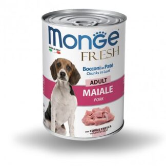 MONGE CANE FRESH ADULT BOCCONI IN PATE' AL MAIALE DA 400 GR IN LATTINA