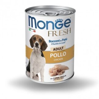 MONGE CANE FRESH ADULT BOCCONI IN PATE' AL POLLO DA 400 GR IN LATTINA