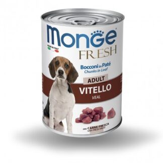 MONGE CANE FRESH ADULT BOCCONI IN PATE' AL VITELLO DA 400 GR IN LATTINA