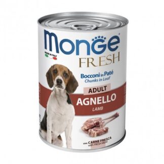 MONGE CANE FRESH ADULT BOCCONI IN PATE' ALL' AGNELLO DA 400 GR IN LATTINA