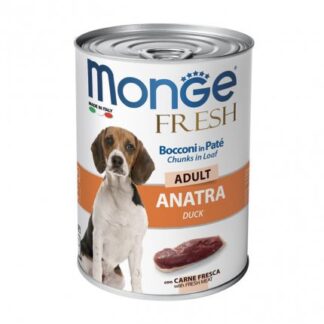 MONGE CANE FRESH ADULT BOCCONI IN PATE' ALL' ANATRA DA 400 GR IN LATTINA