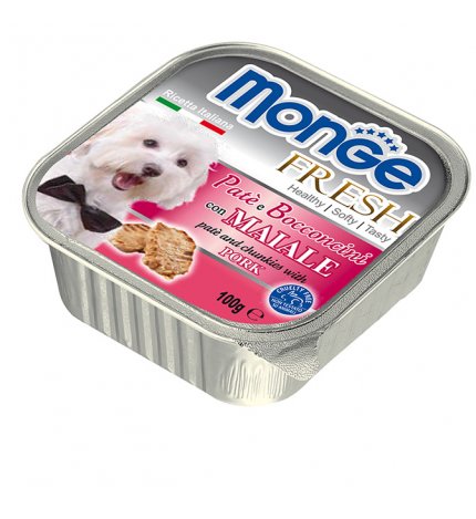 MONGE CANE FRESH AL MAIALE DA 100 GR IN VASCHETTA