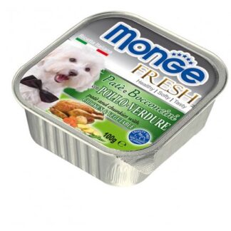 MONGE CANE FRESH AL POLLO E VERDURE DA 100 GR IN VASCHETTA