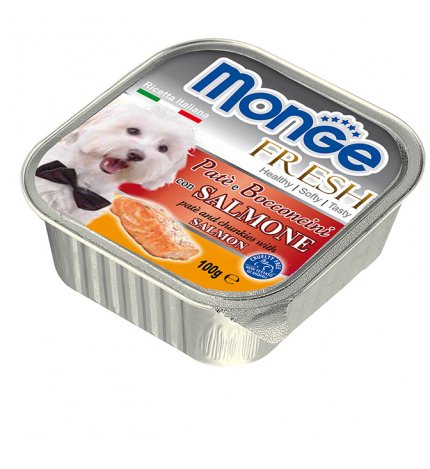 MONGE CANE FRESH AL SALMONE DA 100 GR IN VASCHETTA