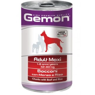 MONGE CANE GEMON ADULT MAXI BOCCONI AL MANZO E RISO DA 1250 GR IN LATTINA