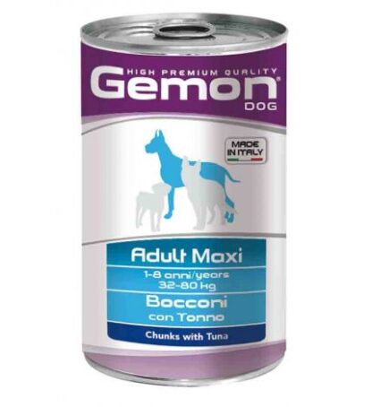 MONGE CANE GEMON ADULT MAXI BOCCONI AL TONNO DA 1250 GR IN LATTINA