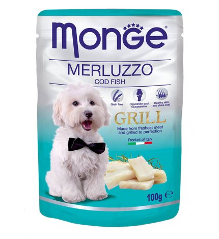 MONGE CANE GRILL AL MERLUZZO DA 100 GR IN BUSTA