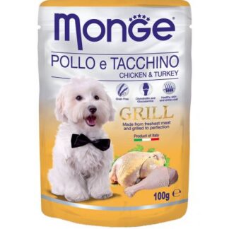MONGE CANE GRILL AL POLLO E TACCHINO DA 100 GR IN BUSTA
