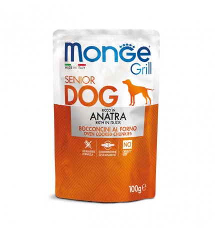 MONGE CANE GRILL SENIOR ALL' ANATRA 100 GR IN BUSTA