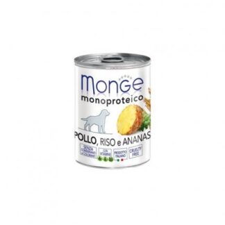 MONGE CANE MONOPROTEICO AL POLLO RISO E ANANAS DA 400 GR IN LATTINA