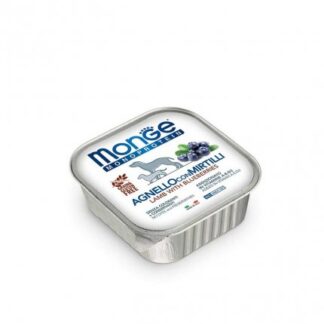 MONGE CANE MONOPROTEICO CON AGNELLO E MIRTILLI GRAIN & GLUTEN FREE DA 150 GR IN VASCHETTA