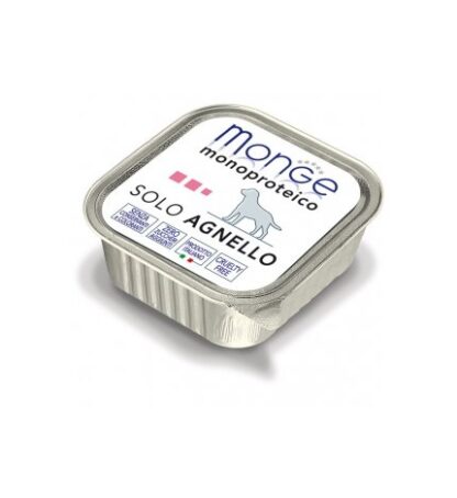 MONGE CANE MONOPROTEICO SOLO AGNELLO DA 150 GR IN VASCHETTA