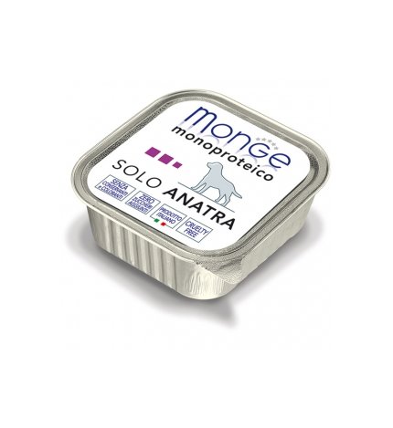 MONGE CANE MONOPROTEICO SOLO ANATRA DA 150 GR IN VASCHETTA