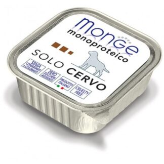MONGE CANE MONOPROTEICO SOLO CERVO DA 150 GR IN VASCHETTA