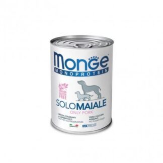 MONGE CANE MONOPROTEICO SOLO MAIALE DA 400 GR IN LATTINA
