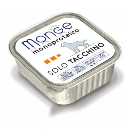 MONGE CANE MONOPROTEICO SOLO TACCHINO DA 150 GR IN VASCHETTA