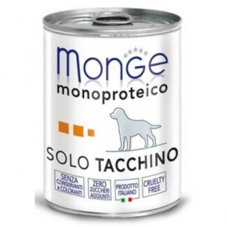 MONGE CANE MONOPROTEICO SOLO TACCHINO DA 400 GR IN LATTINA