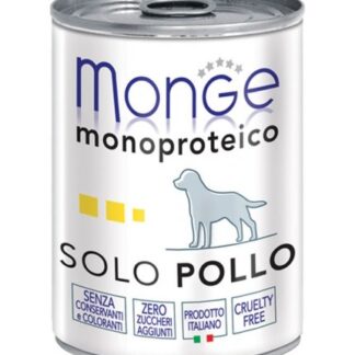 MONGE CANE MONOPRPTEICO SOLO POLLO DA 400 GR IN LATTINA