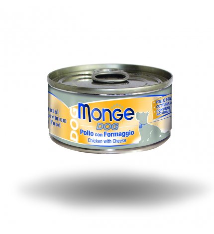 MONGE CANE NATURAL CON POLLO E FORMAGGIO DA 95 GR IN LATTINA