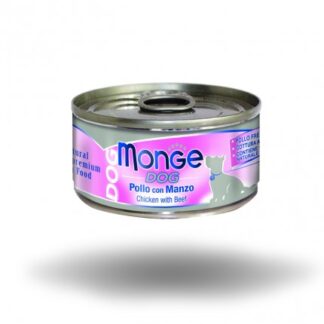 MONGE CANE NATURAL CON POLLO E MANZO DA 95 GR IN LATTINA